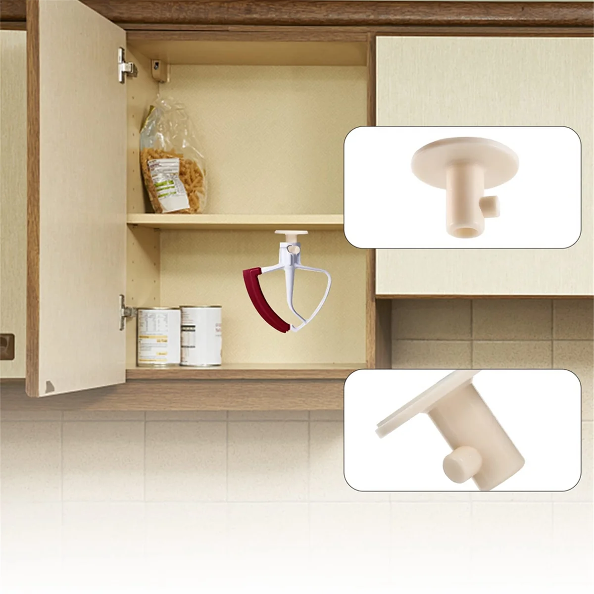 4Pcs Stand Mixer Holders, Kitchen Storage Organizer with Screw-In Mixer Attachments Organizer