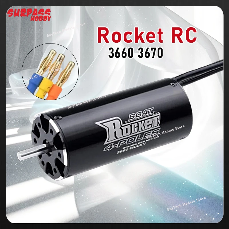 

SURPASS HOBBY Rocket-RC 3660 3670 2280KV 2600KV 3050KV 4-полюсный бесщеточный бессенсорный двигатель вал 5,0 мм для радиоуправляемой лодки 800-1000 мм