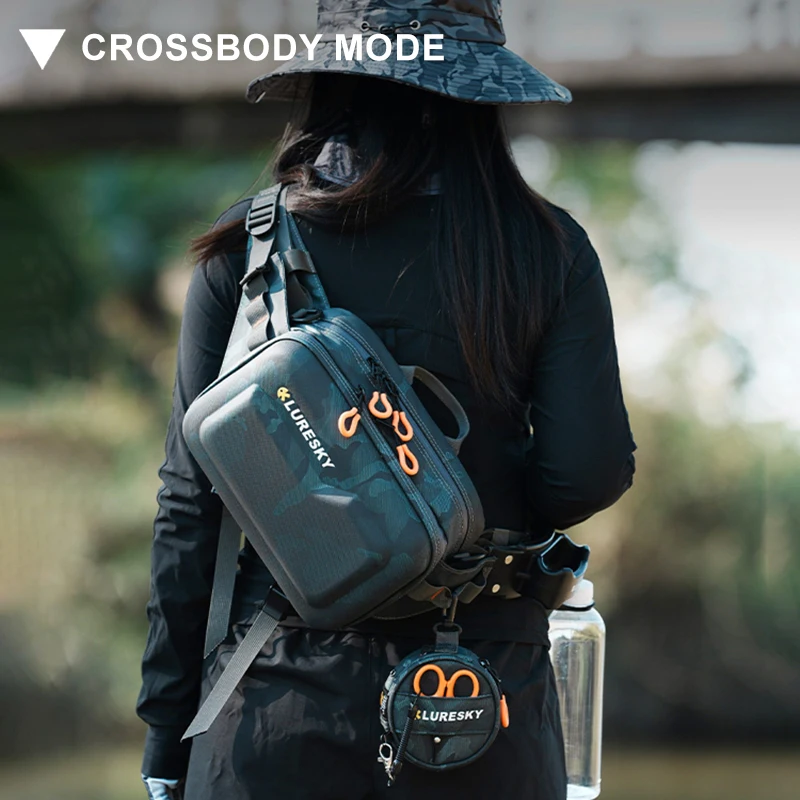 5L LURESKY Wasserdichte Angeltasche, multifunktional als Umhängetasche, Hüfttasche und Rucksack, professionelle Aufbewahrung für Spinnruten und Köder. – Detail 11