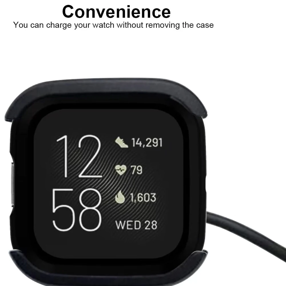 Displays chutz hülle für Fitbit Versa 2 Smartwatch, PC matti erte Stoßstange Voll gesichts abdeckung Shell Ersatz gehäuse für umgekehrt 2