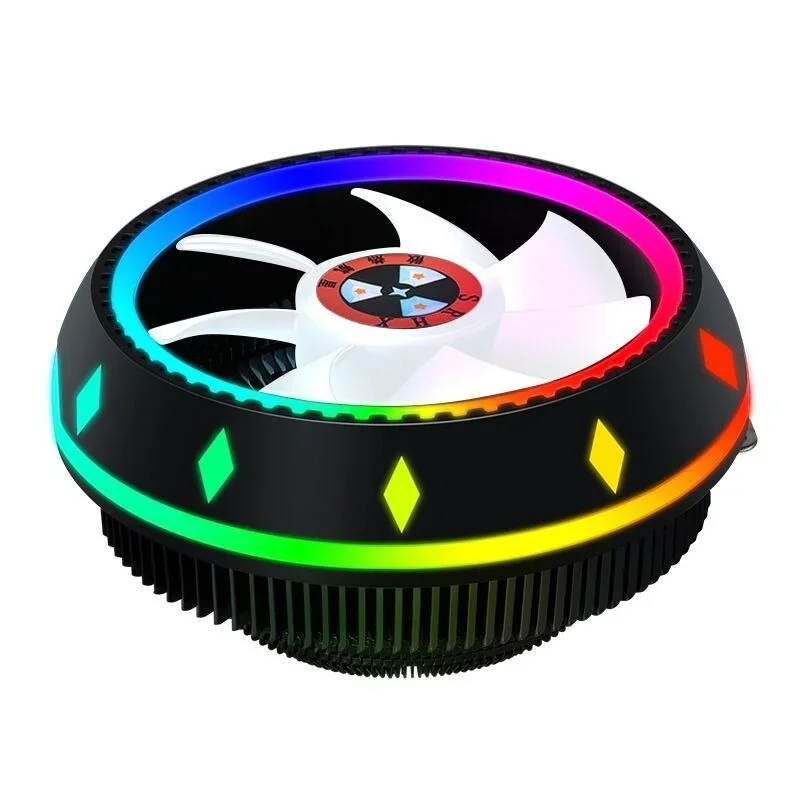 All-in-one CPU Air Cooler Color Random Delivery UFO-designed 5-color Lighting Push Configuration Intel/ AMD Universal Socket