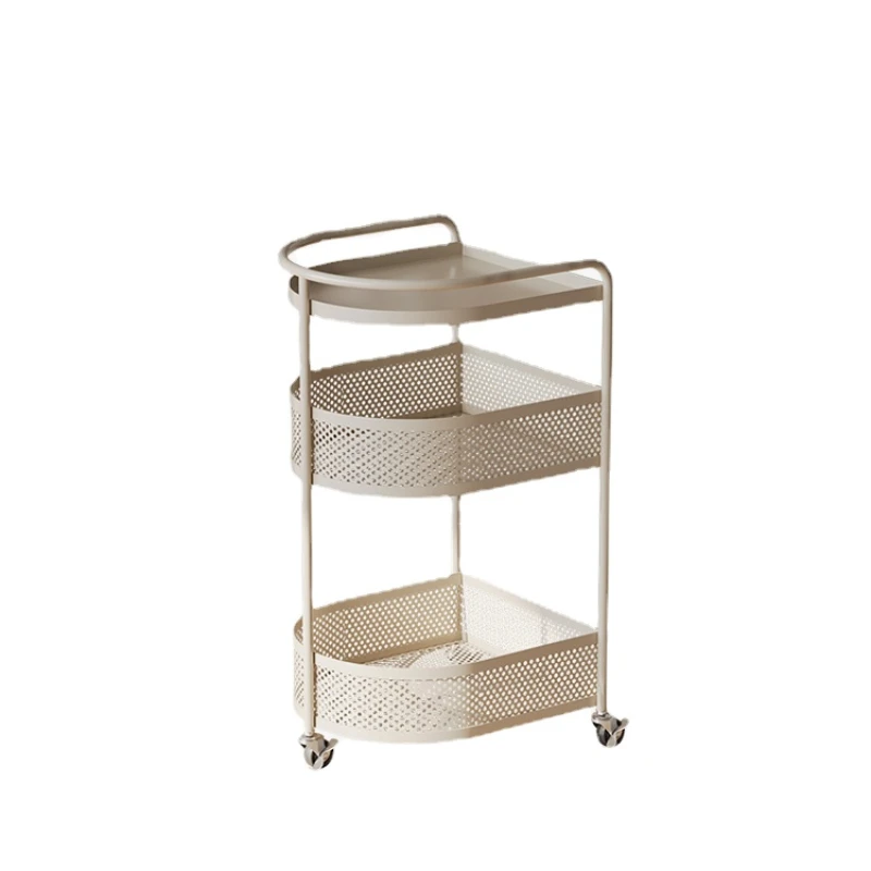 Hxl Living Room Storage Rack Mini Multi-Layer Floor with Wheels Mobile Bedside Trolley