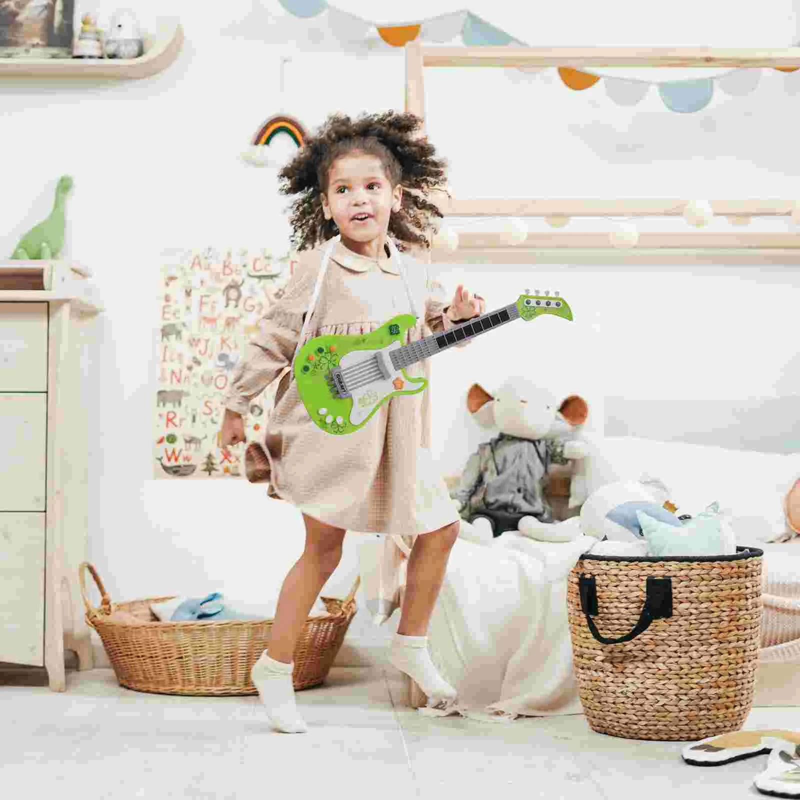 Childrens Guitar Kids Multifunction Musical Instruments for Pink Simulation Bass Player Toy Toddler