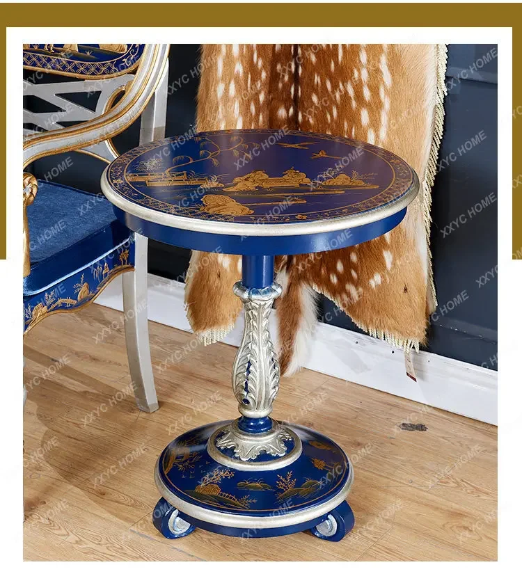 

painted small round table simple solid wood small coffee table