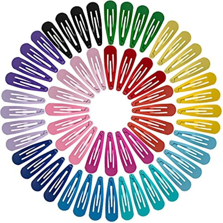 

60 Pcs Hair Barrettes, Non-Slip Hair Clips, 2 Inch Metal Hairpins Accessories for Toddlers, Girls,,Teens, Women 15 Assorted Col