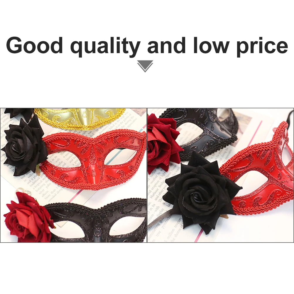 

Half Face Mask Delicate Half- Simulation Rose Halloween Masks Fashion Masquerade Adult Children Facial