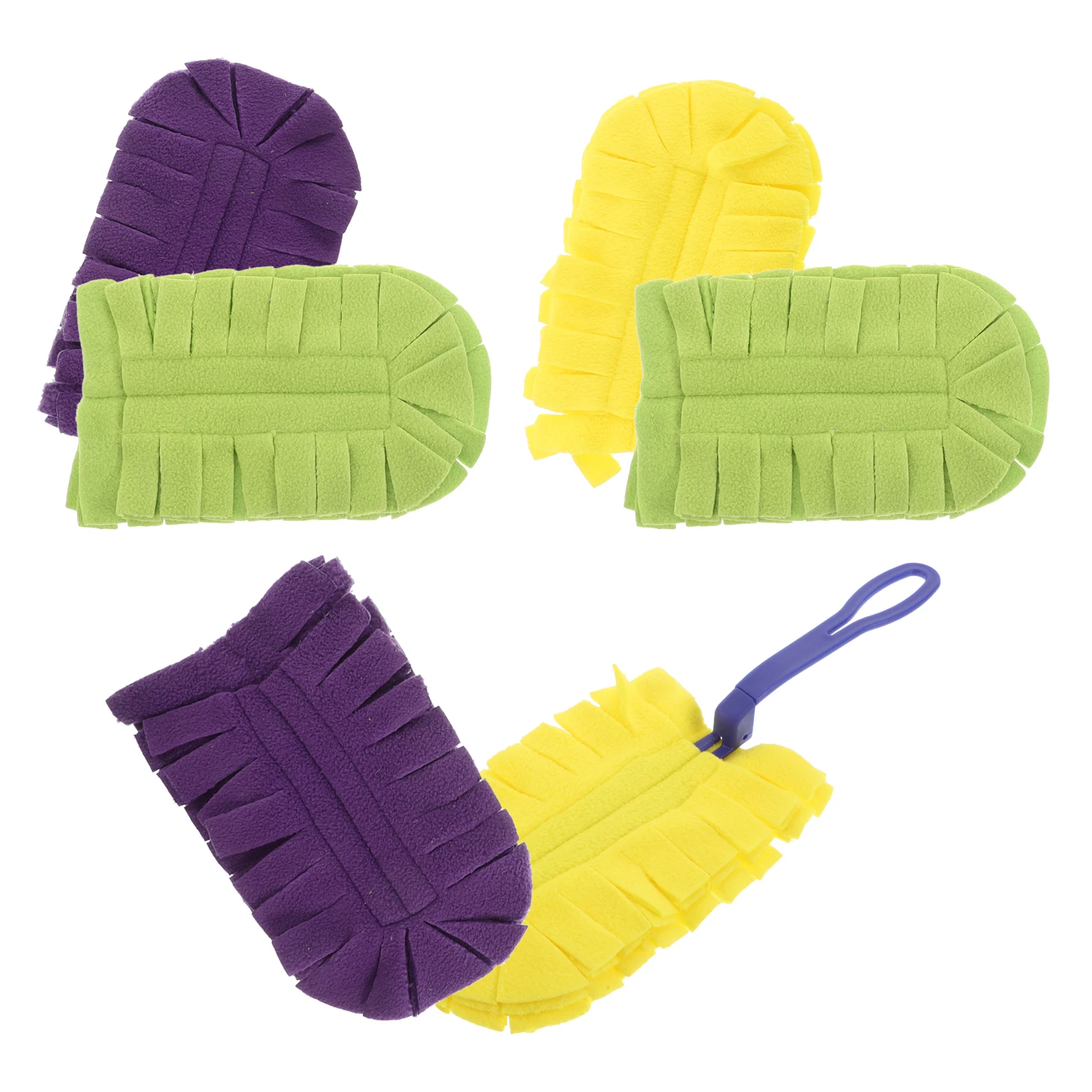 

7pcs Set Replaceable Cloth Heads Dry Wet Cleaning Home Office Car Dusting Hand Duster Refills Mop Pads Reusable