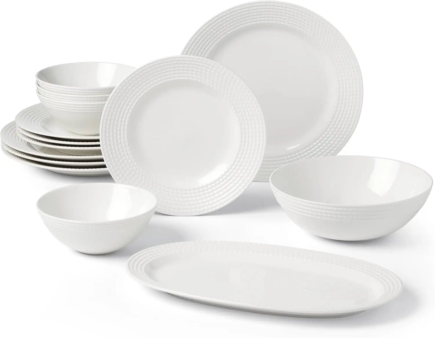 

Набор столовой посуды Wickford, 14 предметов, 14 шт., белый