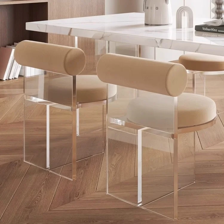 Modern Clear Acrylic Chair Home Furniture with Hanging Vanity Dining Chair Back