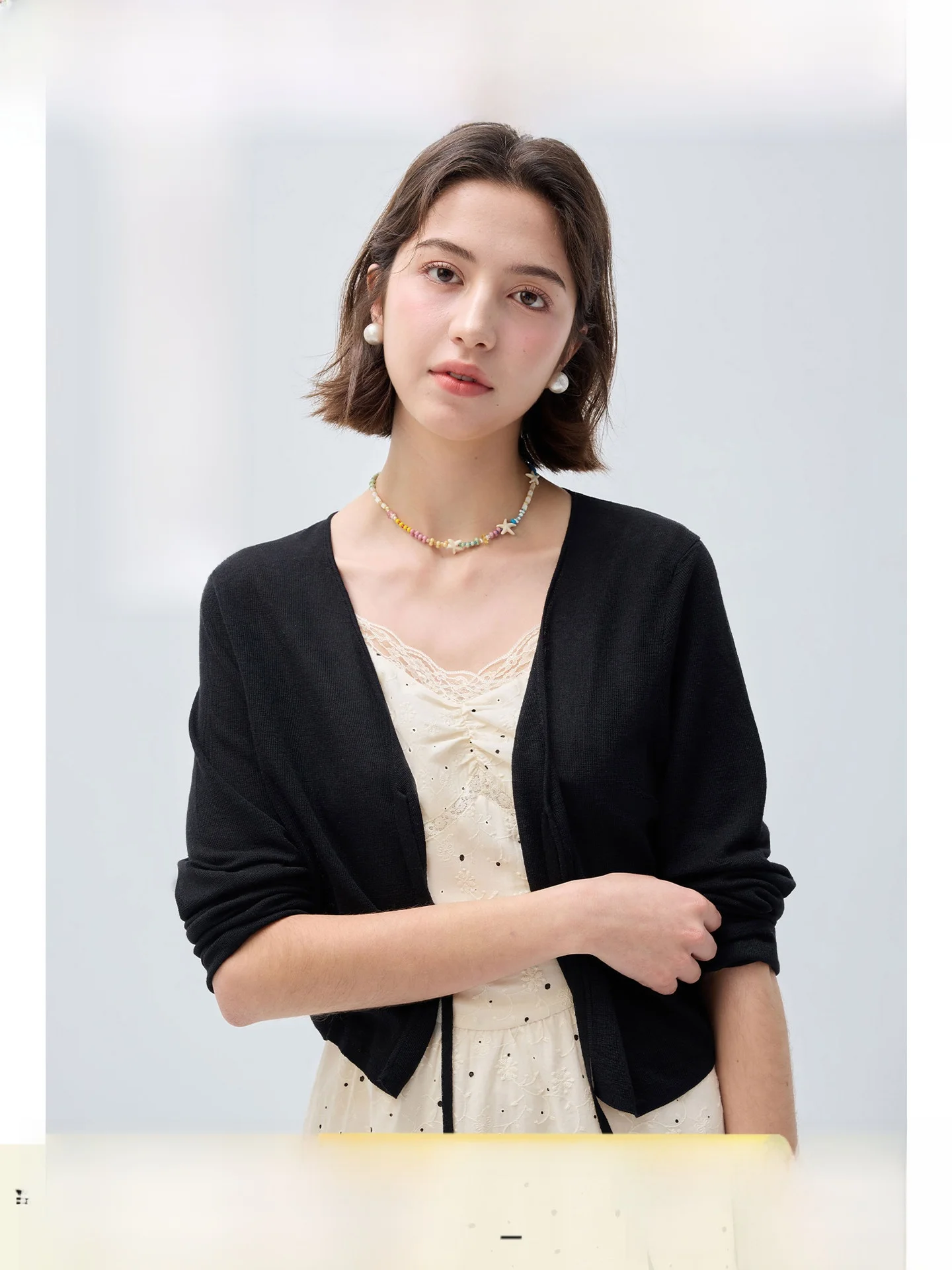 

Lightweight Knitted Sun Protection Top for plus Size Women Summer New Style Commute Style Korean Version Breathable Skin-Frie...