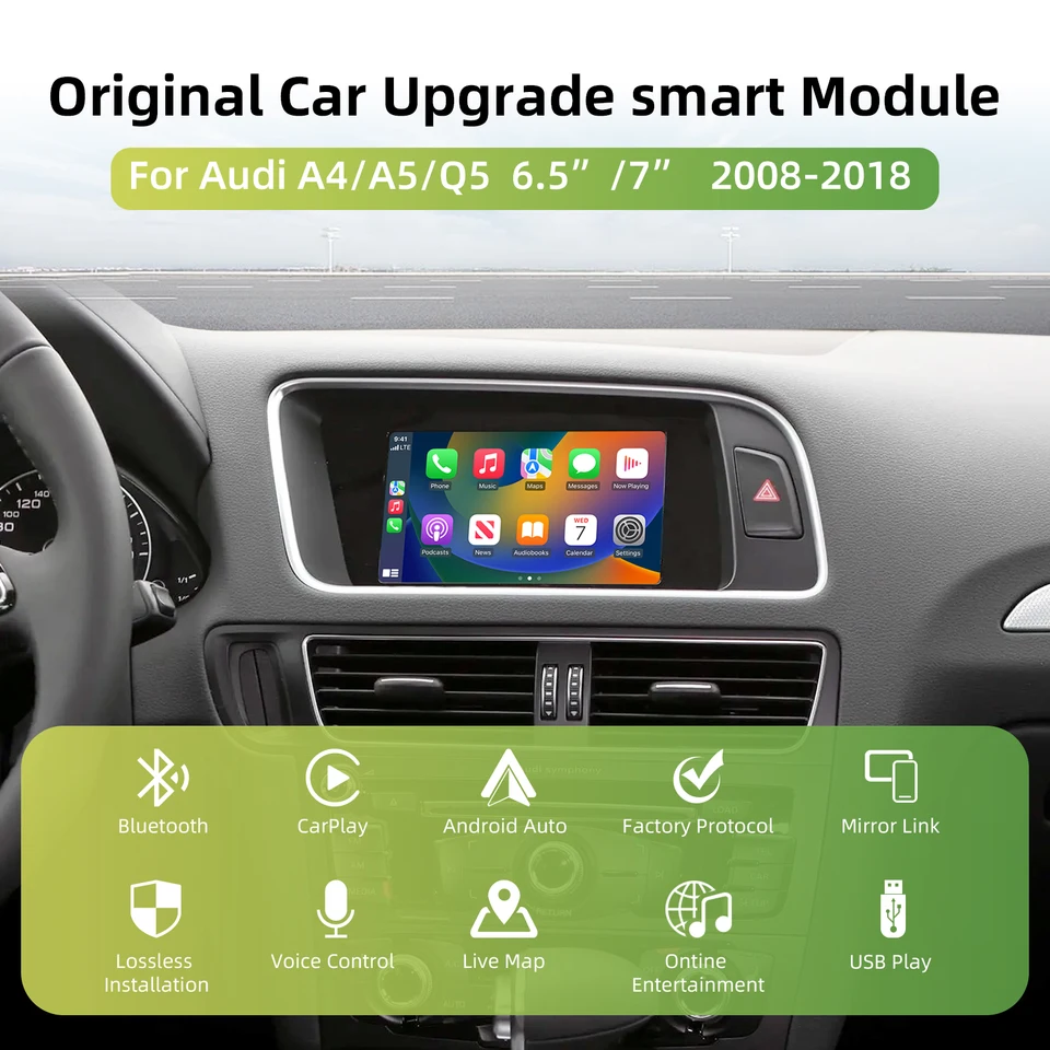 OEM Screen Upgrade Decoder Box for Audi A4, A5,Q5 2008-2018, 6.5