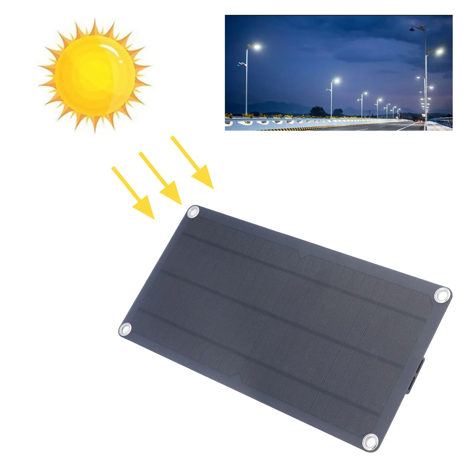 

Solar Panel Charging Kit Solar Panel Waterproof Lightweight Thin Design Solar Board for Household Car Ship 12V 1A 10W