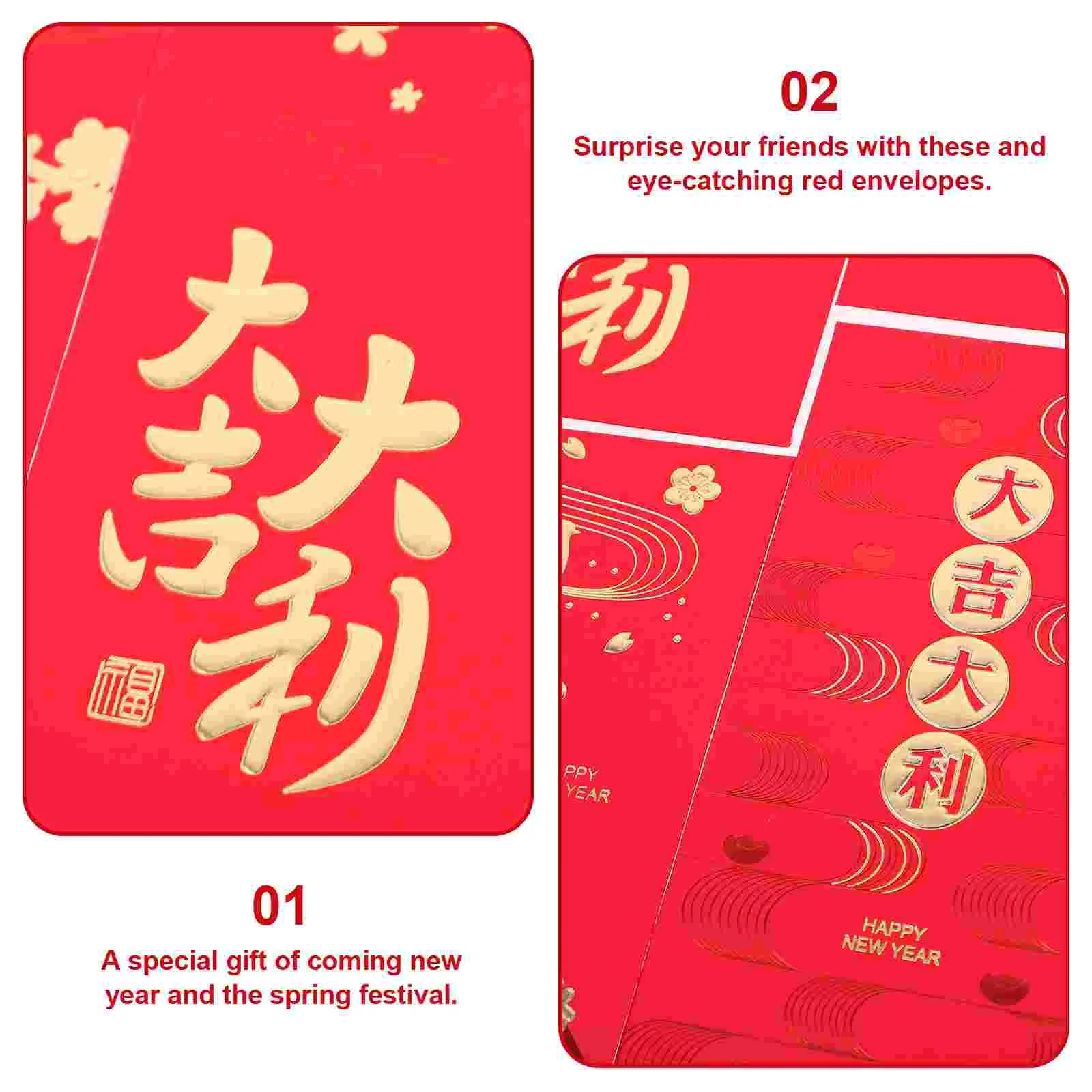 36 Pcs Chinese Style The Gift Red Lucky Money Pockets Gifts 2020 New Year Envelope