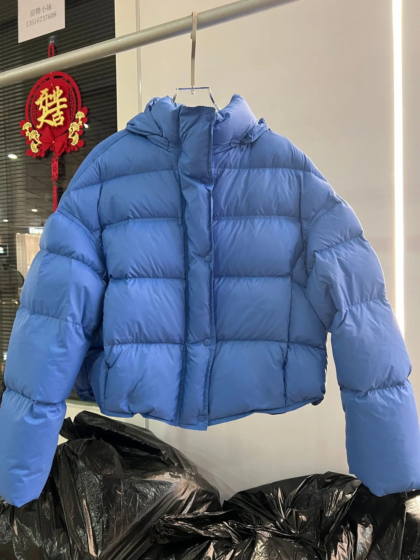 Korean Cropped Hooded Down Jacket for Women Winter Thickened White Duck Down Coats Woman Solid Color All Match Puffer Jackets