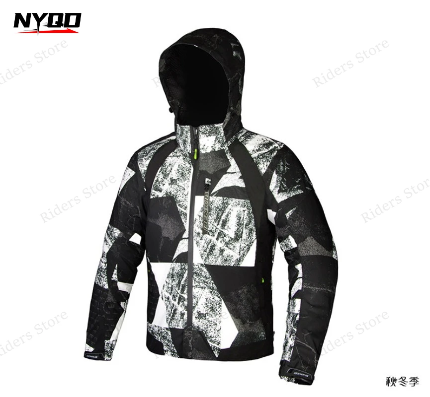 BENKIA HDF-JD192 Men's Winter Motorcycle Jacket Waterproof Thermal Motorbike Riding Suit Protective Gear Armor