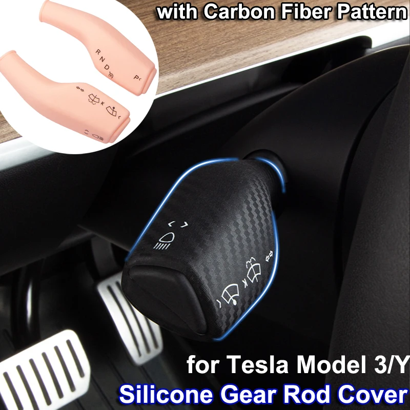 for Tesla Model Y 3 2023 Gear Shift Lever Cover White Pink Silicone Protection Full Cover Model3 Car Interior Decor Accessories