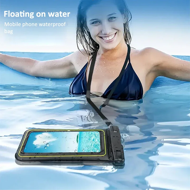 Waterproof Phone Bag 7.5 inch Universal Touch Screen Swimming Surfing Storage Pouch with Detachable Strap Phone Protection Bags