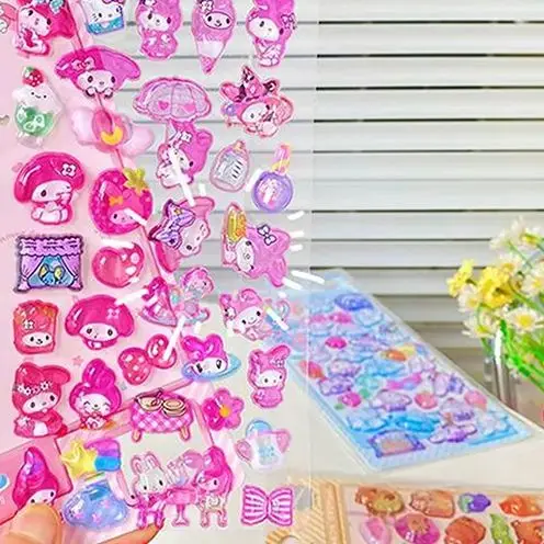 DIY Sticker Hand Account Dagboek Decoratieve Kitty Kuromi Grappige Cartoon Kinderen Meisjes Kerst Verjaardagscadeau Beloning Speelgoed