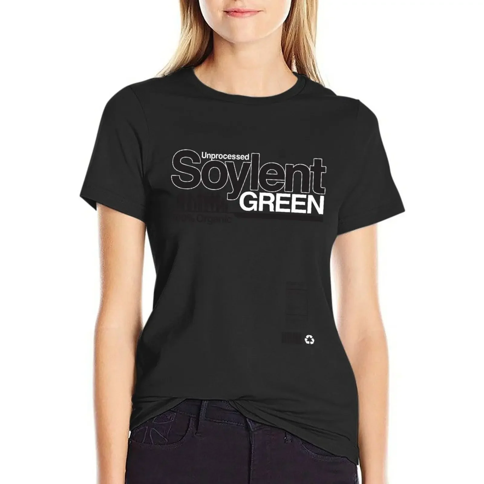 

Contents: Unprocessed Soylent Green (on Green) T-Shirt animal prinfor Female clothing anime workout t shirts for Women