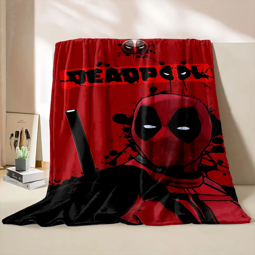 Marvel-Avengers Deadpool Blanket Soft Fluffy 4 Season Throw King Size Kid Adult Sofa Quilt Bed Break Blanket Travel Throw Gift