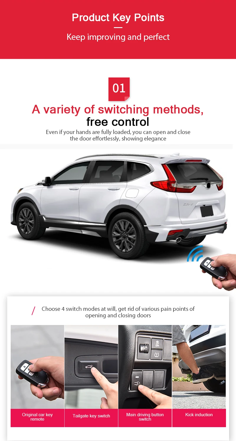 Intelligent Door System Electric Tailgate For Honda Crosstour 2011+ Sensor Refitted Upgrade Automatic Lifting Powered Trunk