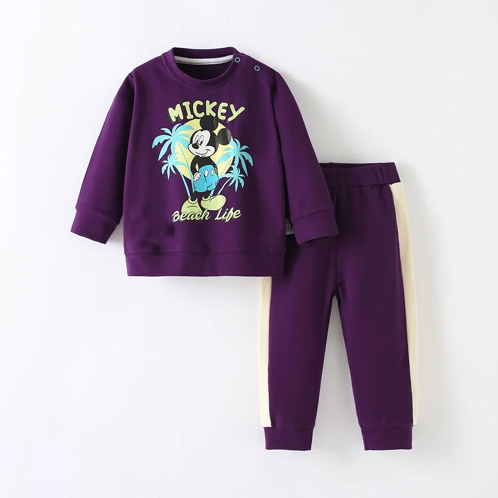 1 2 3year Old Children Mickey Sweatshirt Suit Spring Autumn Kids Clothing Loose Fashion Cartoon Printed Long Sleeve Tops + Pants