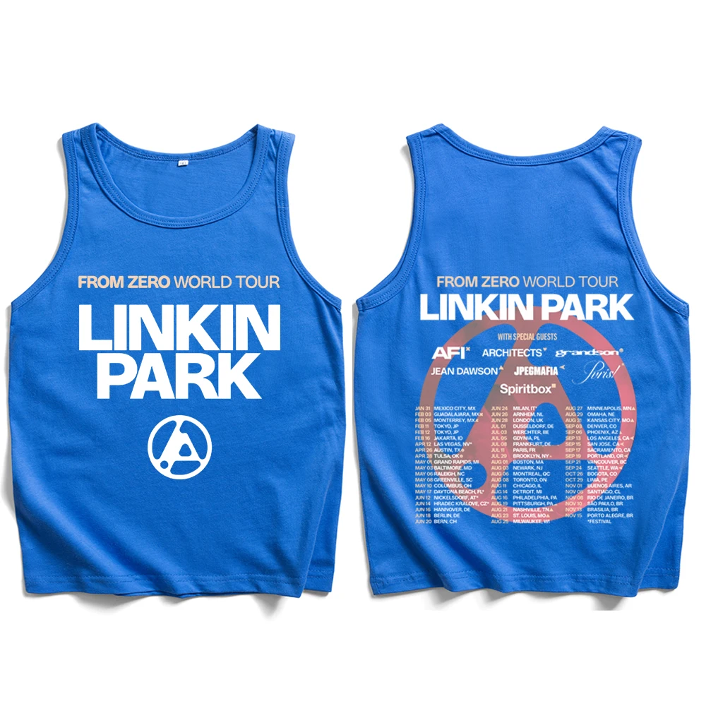 لينكين من صفر جولة حول العالم 2025 تانك القمم سترة أبناء الشاطئ قميص عادية بلا أكمام المشجعين هدية تي شيرت #5