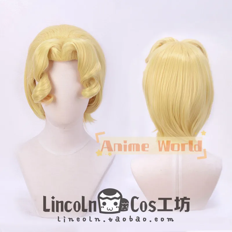 Anime Yoshikage Kira Cosplay Wig Halloween Carnival Party Props Synthetic Hair Heat Resistant Fiber + Wig Cap