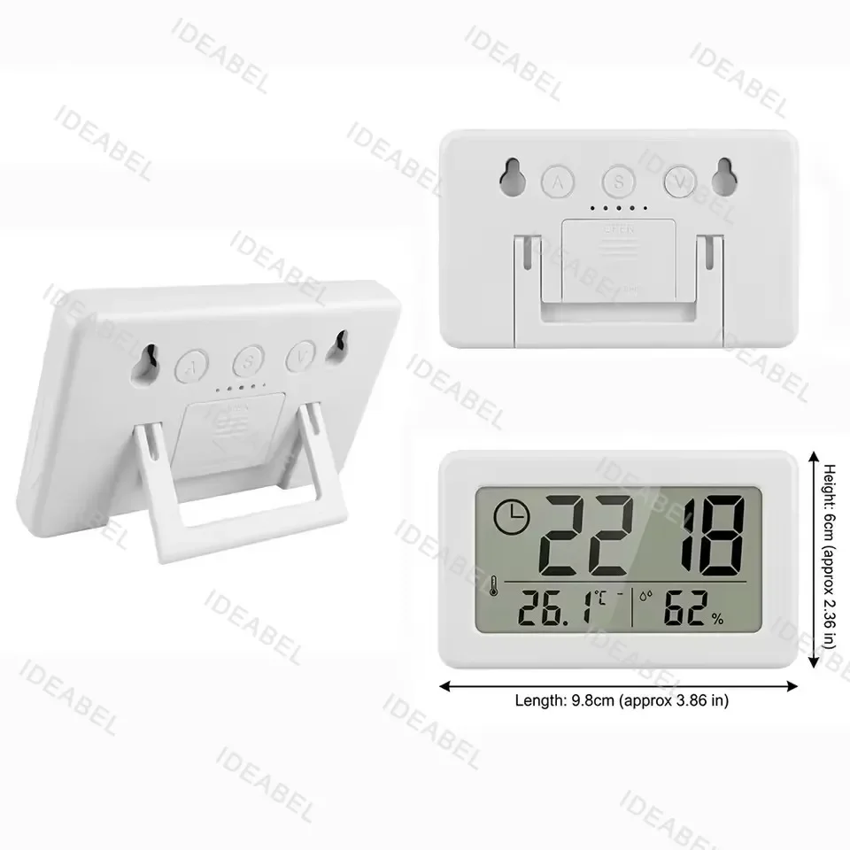 Monitor Alarm Clock Temperature and Multifunctional Table LCD Hygrometer Electronic Humidity Thermometer Home. Digital Wall