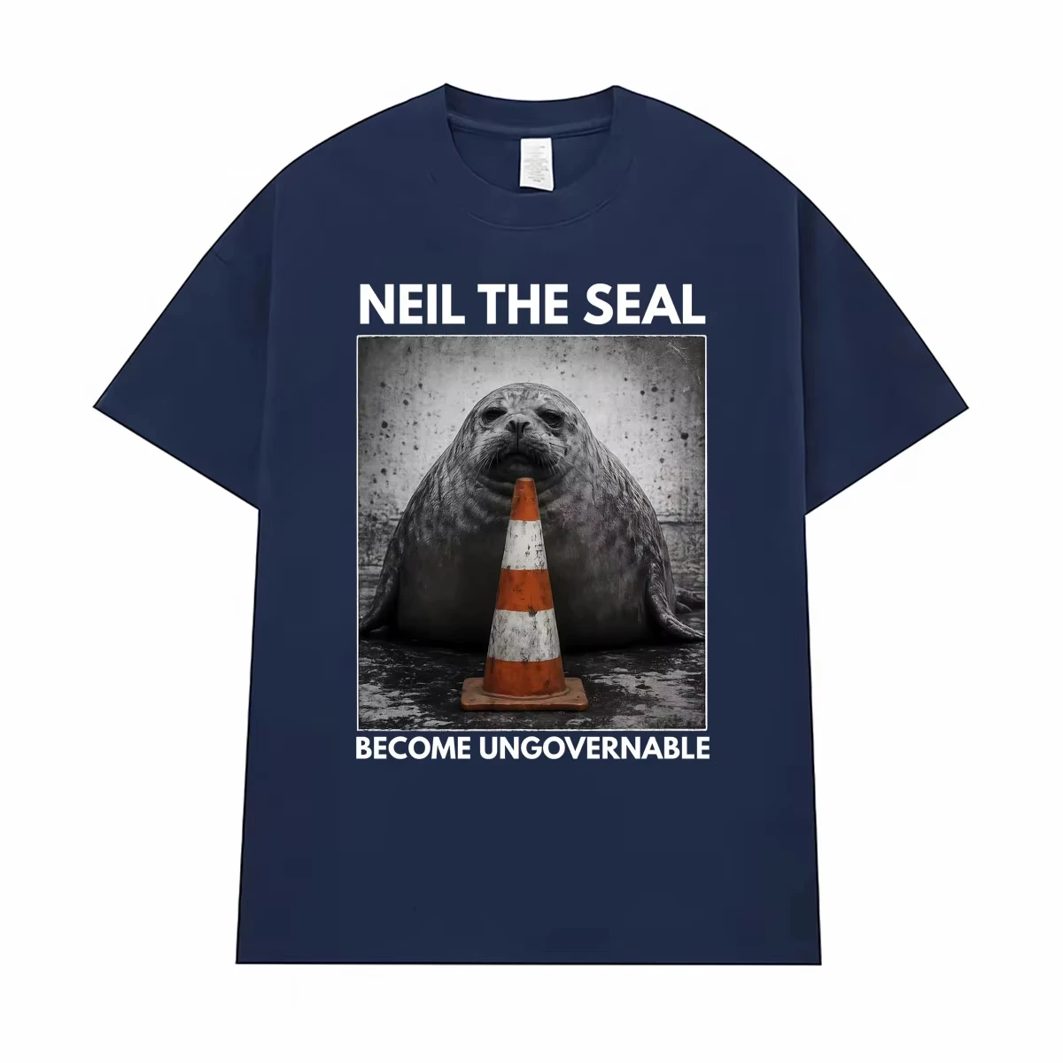 Vintage Neil The Seal Become Ungovernable Meme Funny Graphic T-shirts Men Women Fashion Cute Casual Cotton Short Sleeve T Shirts