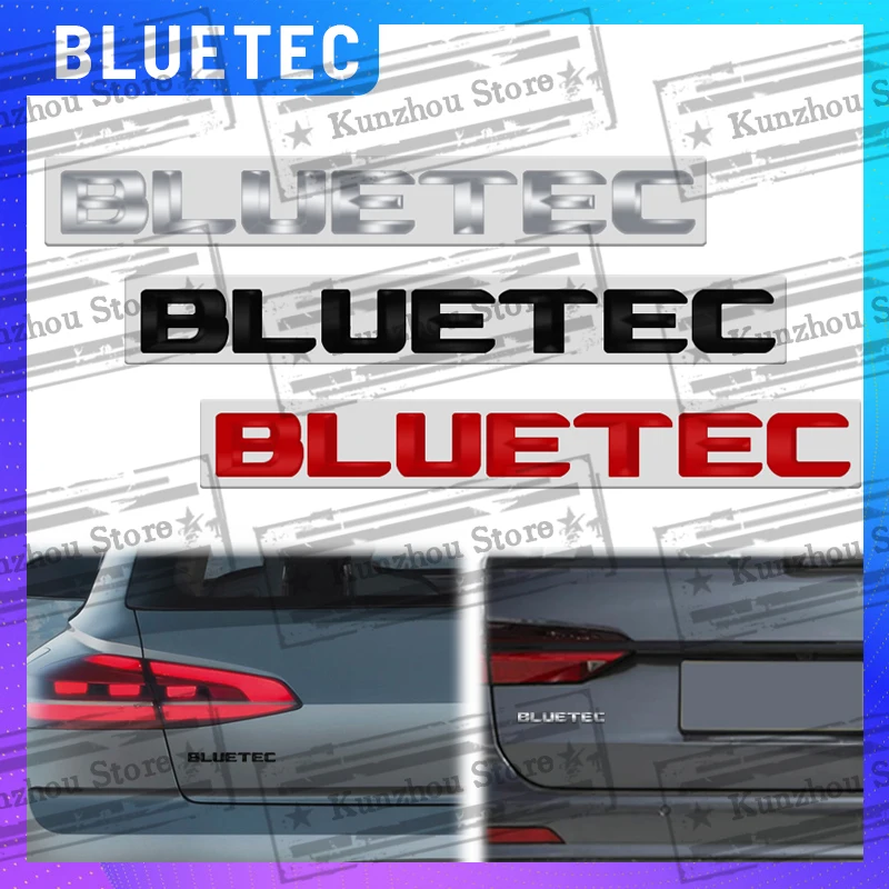 Metal BLUETEC Logo For AMG ML350 ML250 W166 S350 C220 C180 E200 W212 W222 Emblem Car Fender Rear Trunk Sticker Badge Styling