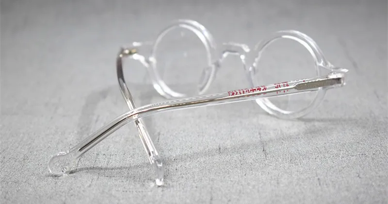 HONKAN Kleine Acetat-Brillenfassung Vintage Runde Handgefertigte Vollrand-Brillengestelle für Herren und Damen Kurzsichtigkeit Lesebrille – Detail 8