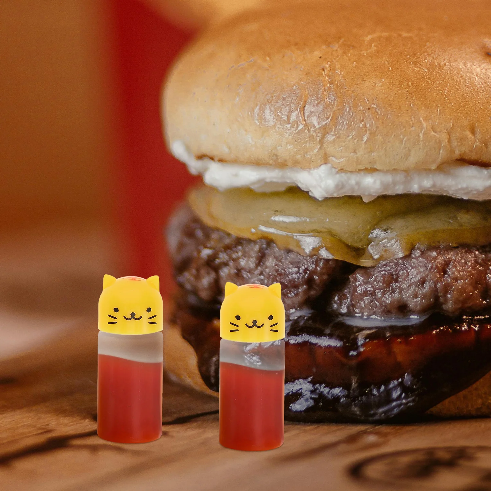 2 sets compacte sausflessen cartoon ontwerp draagbare kleine kruidencontainers buiten picknick sojasausflessen plastic