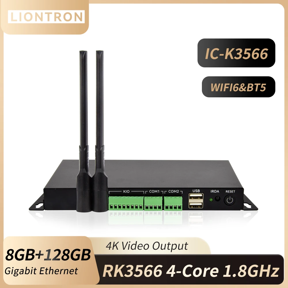 Liontron IC-K3566 Mini PC Rockchip RK3566 DDR4 8GB 128GB Andriod 11 Computer 4K 60Hz HDMI Mini Desktop PC for Home School Office