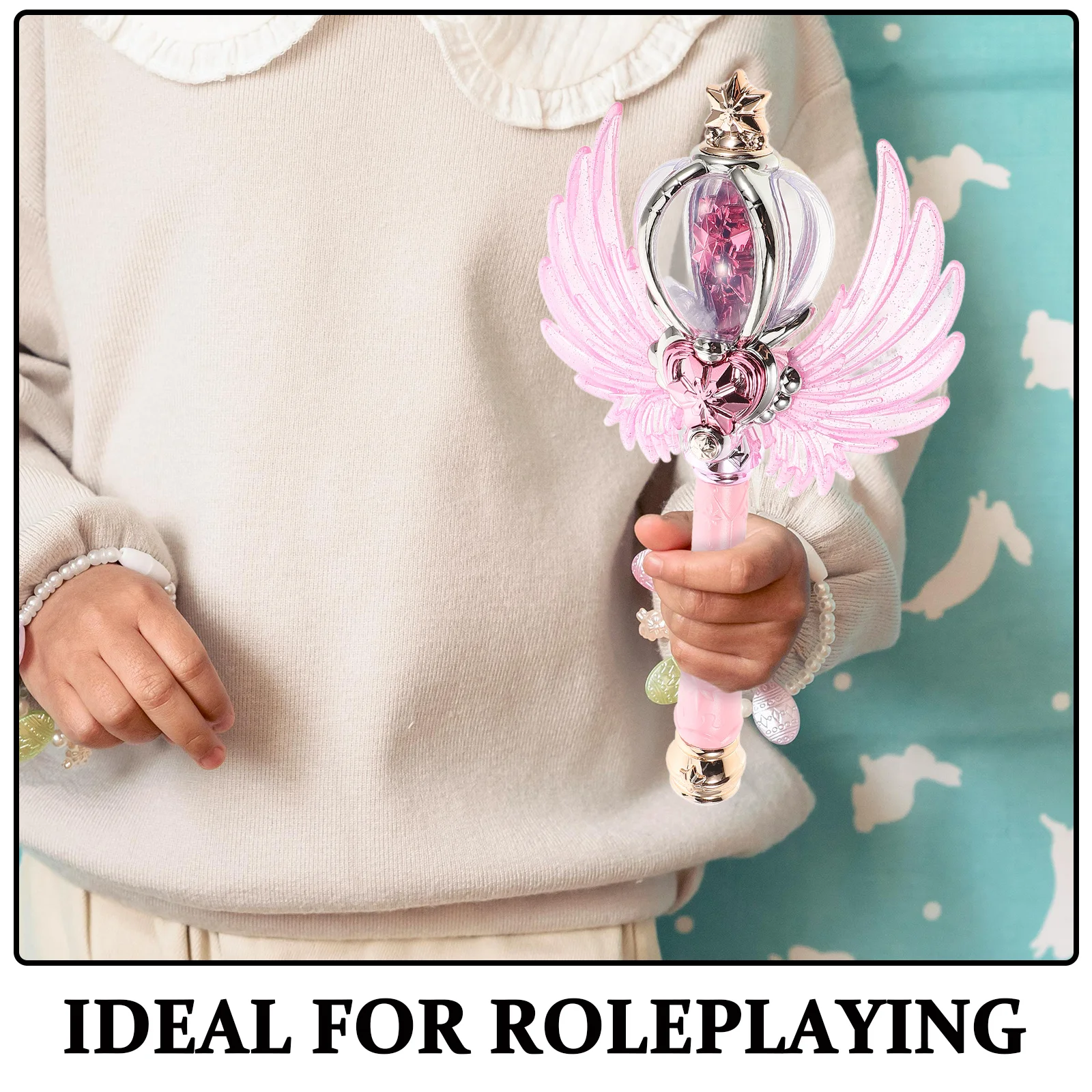 عصا متوهجة مع عصا خفيفة للأطفال والبنات وحفلات لعب الأدوار وحفلات أعياد الميلاد