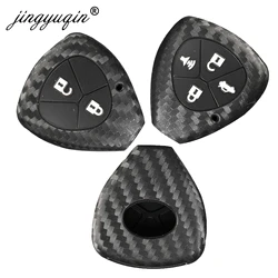 Carbon 2/3/4 Buttons Silicone Remote Car Key Case Cover For Toyota Camry Highlander Corolla Hilux Vitz Vios Rav4 Aqua Land Cruis