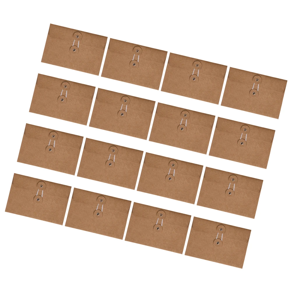 

20 Pcs Office Storage Bag File Envelopes Reusable Document Winding Postcard Brown with Closure
