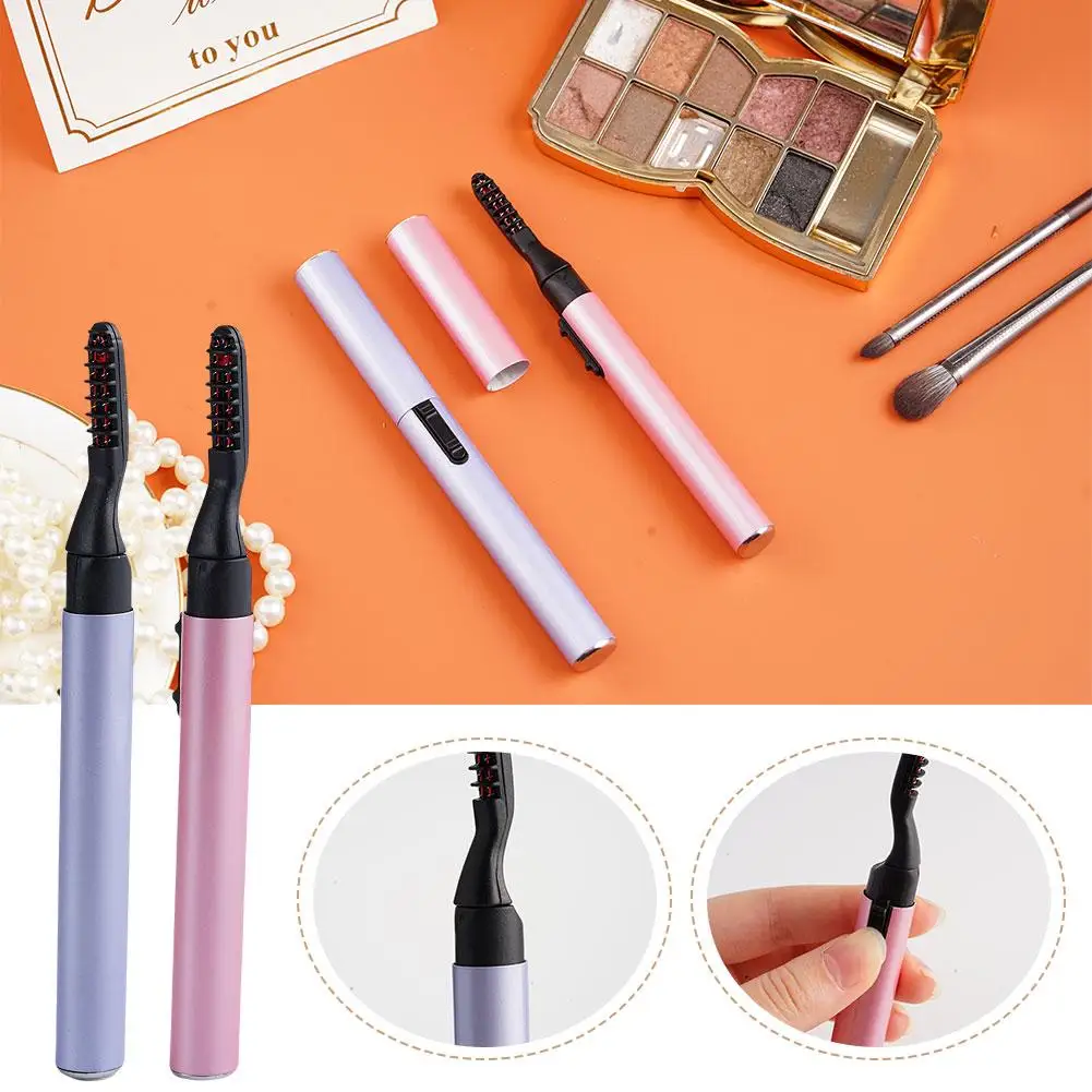 Portátil elétrico aquecido cílios encrespador caneta, beleza maquiagem cosméticos kit, olho duradouro curling, ferramenta longa, clipe, forma, y8r6, 1pc