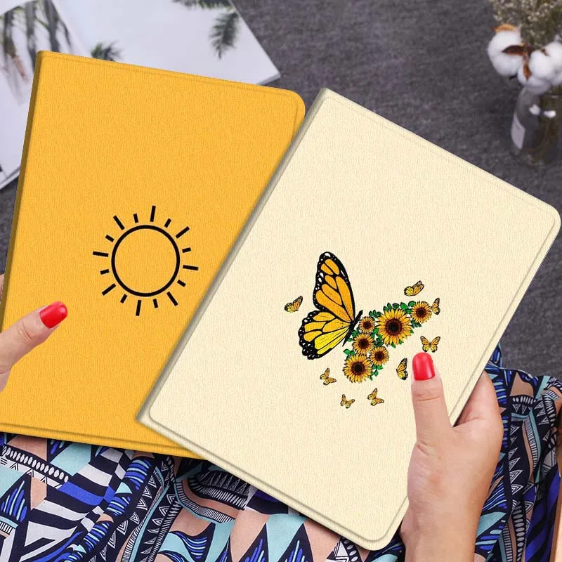 

Чехол для планшета с рисунком бабочки и подсолнуха для Lenovo Xiaoxin Legion Pad Tab Pro GT Y700 Gen4 2 11 P11 M10 K10 3rd Plus Gen