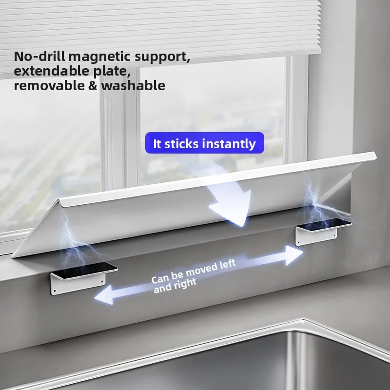 Magnetic No Drill Windowsill Extender Countertop Extension Shelf Strong Load Bearing Corner Wide Board Kitchen Organizer