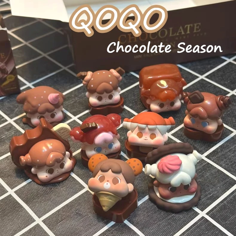 

QOQO Chocolate Season MINI FACE Series Blind Box Handmade Desktop Ornament Kawaii Trendy Toy Mysterious Box Surprise Girl Gift