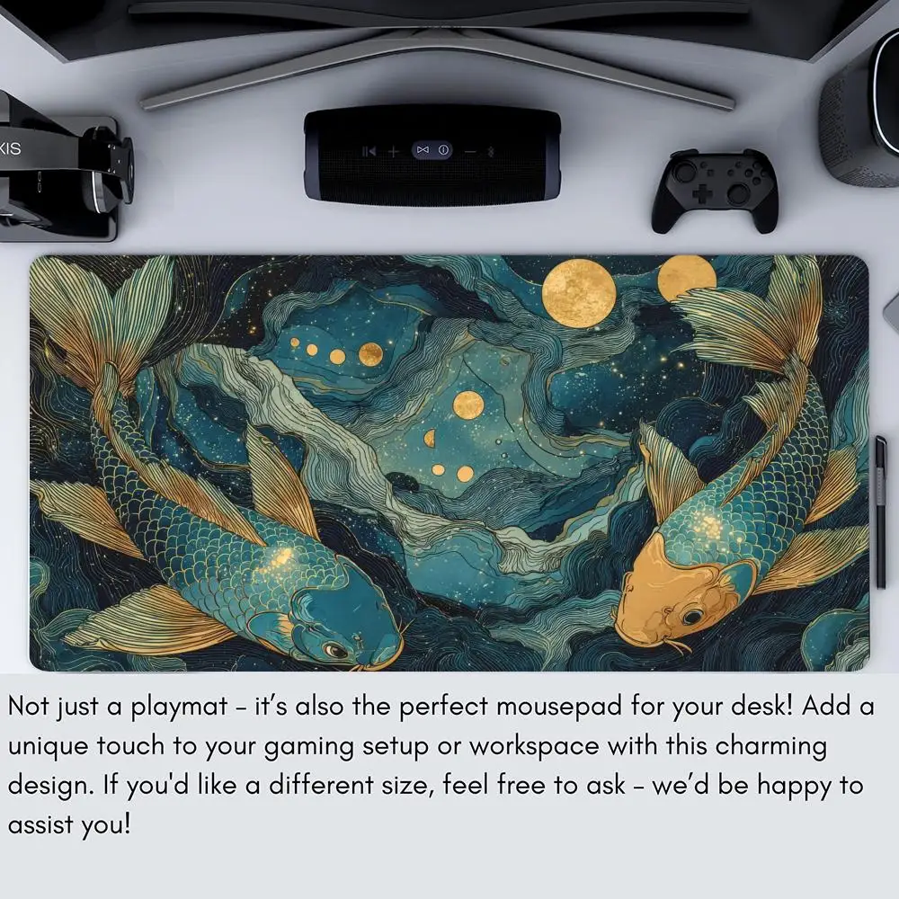 الفن الجمالي كوي الأسماك نمط MTG Playmat ماجيك بطاقة معركة حصيرة عدم الانزلاق دائم 35X60 سنتيمتر قائد Playmat tapete ماجيك mtg #6