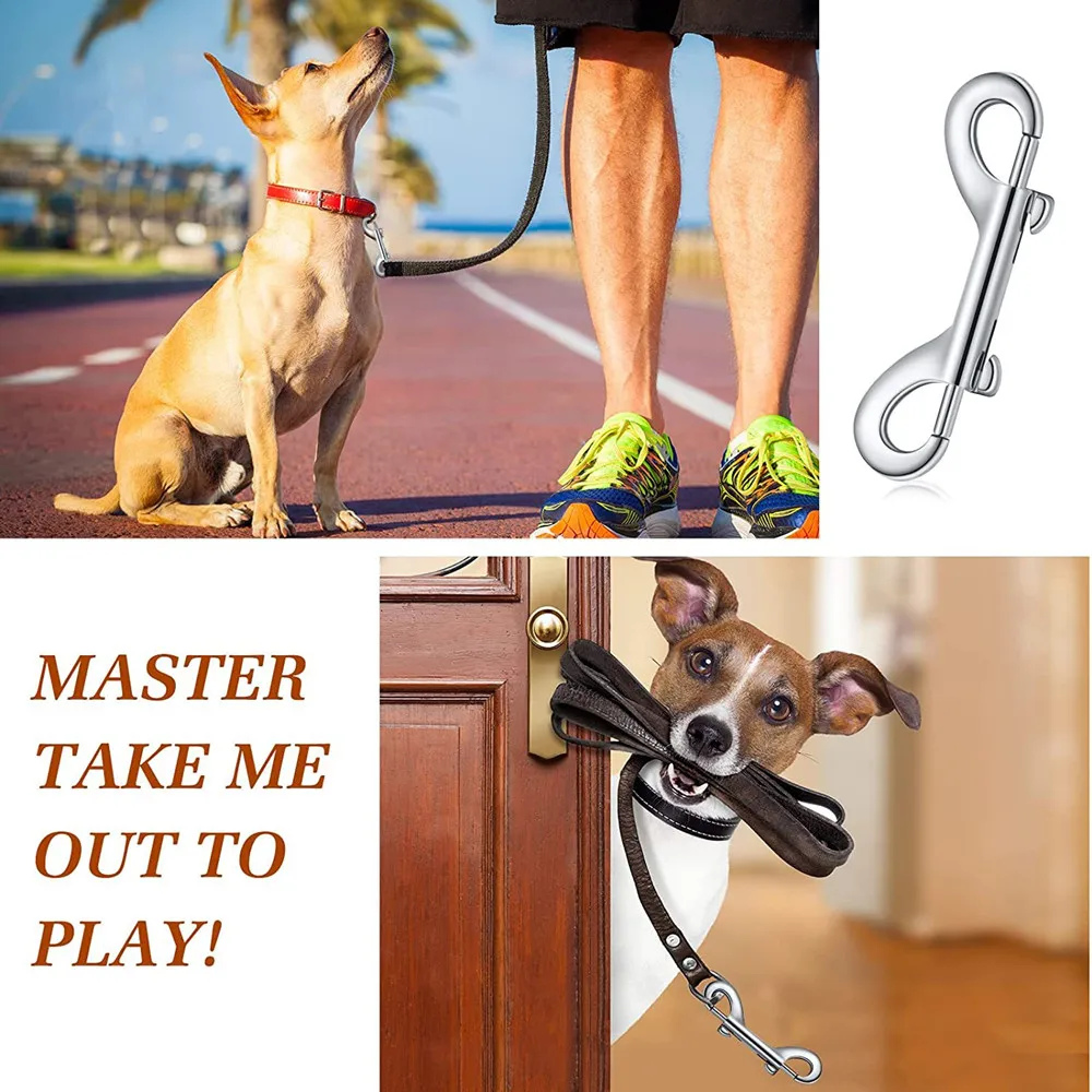 

20Pcs Double Ended Bolt Snaps Hooks Zinc Alloy Trigger Chain Metal Clips Key Holder For Linking Dog Leash Collar Sling