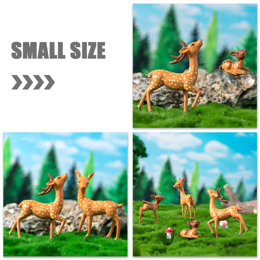 

Sika Deer Ornament Miniature Decor Statue Figure Figurine Realistic Decorations Christmas