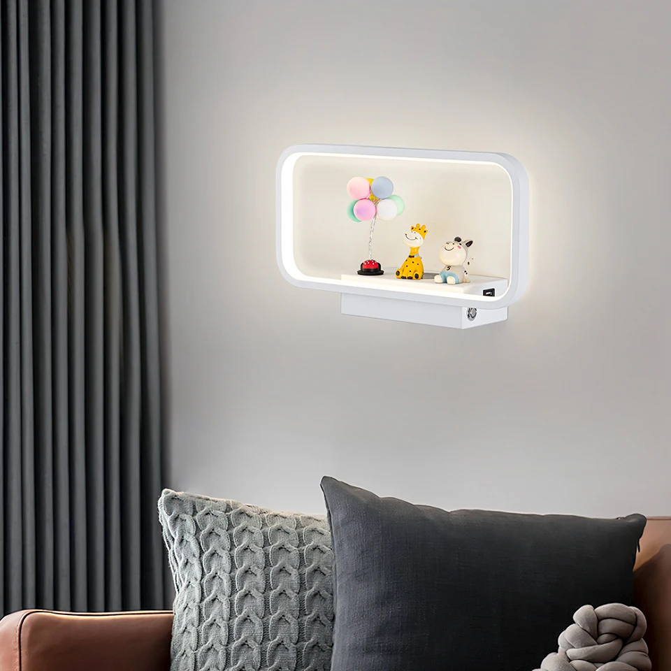 Wall light Indoor 12W Touch Switch 3Colors Dimming USB Charge With Wireless Led Wall lamps For Livingrroom Bedroom Stair Modern