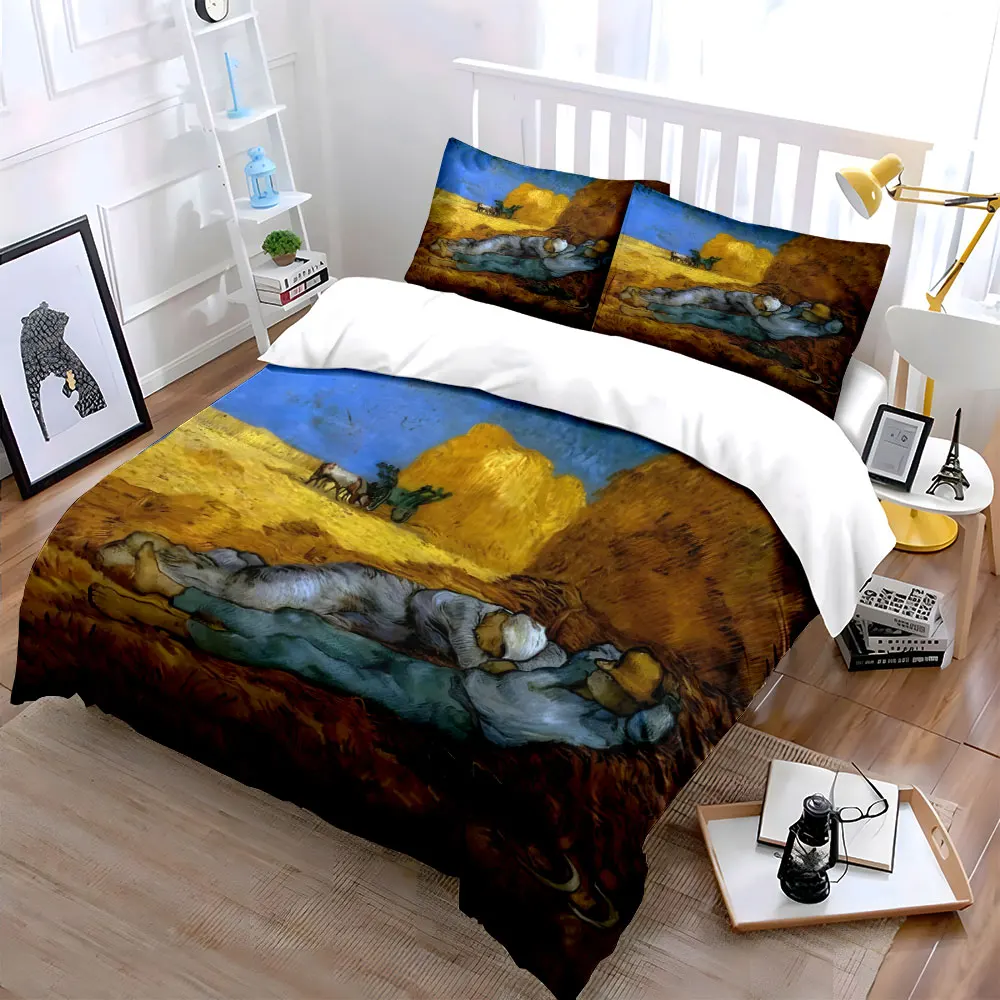 Resting by the Haystack Bedding Set for Kids Luxury Gift 3pcs Digital Print Comforter Set Soft Comfortable Breathable
