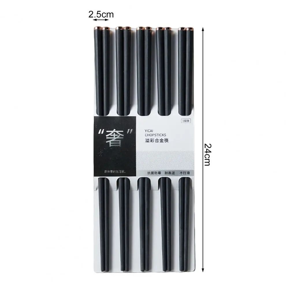 Kitchen Chopsticks 5 Pairs Fiberglass Chopsticks Set Heat Resistant Anti-slip Kitchen Utensils Food Grade Dishwasher Safe Hot