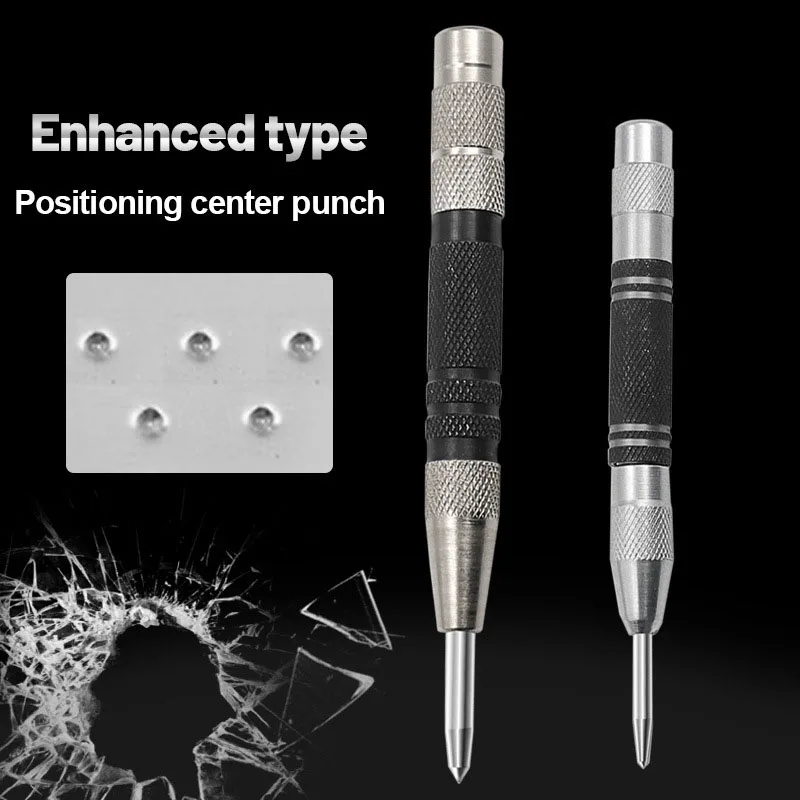 

Automatic Centre Punch Hole Marker Adjustable Spring Loaded Center Hole Punch Super Strong Loaded Wood Metal Drill Hand Tool