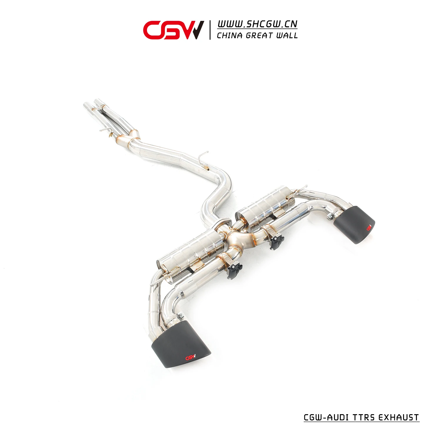 Active Sound 304 Stainless Steel Racing Muffler Exhaust Pipes Catback System  TT RS 2.5T 2017-2023 Electric Valves