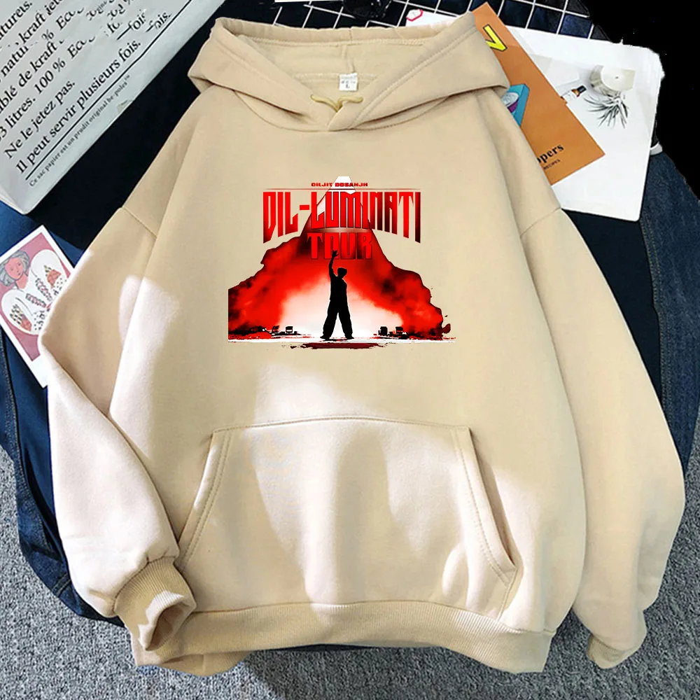 Diljit Dosanjh Dil-Luminati Tour 2024 Hoodies Long Sleeve Men Hooded Pullovers Graphic Clothes India Singer Print Sweatshirts